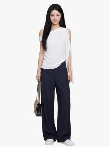 qiaocong | Off-shoulder Short-sleeve Loose Slimming Asymmetrical T-shirt