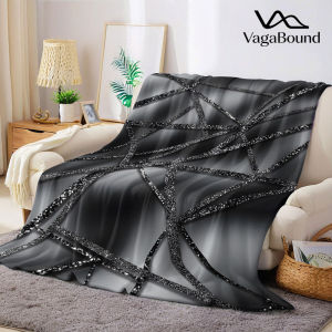 BILIBILI | Silver Glitter Grid Flannel Blanket Warm Soft Halloween Christmas Decorative Couch Warm Cozy All-Season Gift