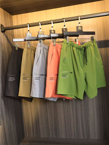 New Summer Mens Sporty Casual Short Pants Lightweight Quick Dry Breathable Five-Point Trendy Shorts Straight Leg Thin Fabric