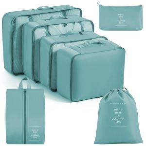 7 PCS Travel Storage Bags Set Suitcase Organizer Luggage Packing Set Cube Bag Portable Waterproof Travel Clothes Shoe Tidy Pouch