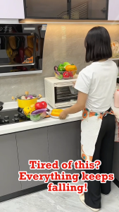 Microwave Rack Adjustable Oven Rack Expandable for Kitchen Cabinet Storage Carbon Steel Rak Kitchen