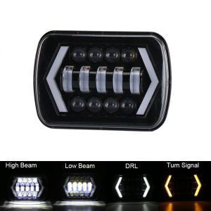 2PCS/1PCS 5X7 7X6 inch Rectangular Sealed Beam High/Low LED Headlight With DRL for Jeep Wrangler YJ Cherokee XJ truck 4X4