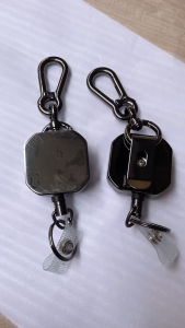 Heavy Duty Retractable Key Clips Metal Keychain Badge Clip Reels BR146 Holder