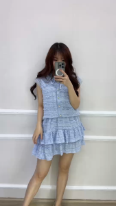 SV 6688 - Povella Ruffle Top/Skort | Silvervogue | Pakaian Kasual Wanita