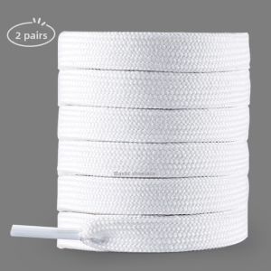 MICUI | Flat Non-Pilling Elastic Shoelaces for Asics Shoes Black & White