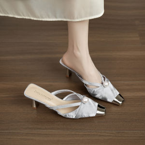 MIFEI | Leather French Style Elegant Womens Heeled Sandals Summer Wear