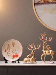 Meiweis Ceramic Decorative Figurines Blissful Prosperity Koi Fish Design for Living Room TV Cabinet Entryway New Year Festival Decor