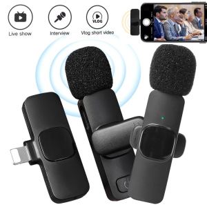 Mini Wireless Lavalier Microphone Portable Audio Video Recording Mic Omnidirectional Condenser Recording Lapel Mic for Interview Video Live Broadcast Vlog You-Tube