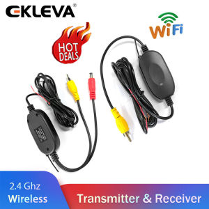 EKLEVA Car Rear View Camera Wifi Wireless Wiring Kit 2.4GHz DC 12V Vehicle Cameras RCA Video Wireless Transmitter/Receiver