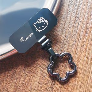 XinZhu Stainless Steel Upgrade Mobile Phone Lanyard Cute Cat Metal Spacer Rotating Head Bracelet Connector Thin Clip Durable