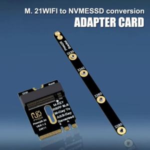 PCIE 4.0 Expansion Card With Bracket A/E Key M.2 WIFI Interface Turns Into M Key NVME SSD Adapter Fits 2230 2242 2260 2280 SSD