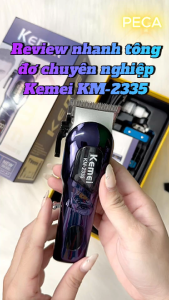 Tông đơ cắt tóc chuyên nghiệp Kemei KM-2335 công suất siêu mạnh 75W màn hình LCD sạc nhanh USB type C tiện lợi - Chính hãng