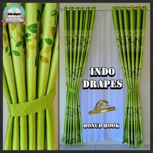 Gorden Pintu Kamar & Ruang Tamu Mewah Blackout Import Motif Bunga Ungu