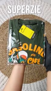 Baju anak cowok lengan panjang motif kartun animasi GASOLINE warna army bahan katun premium 30s