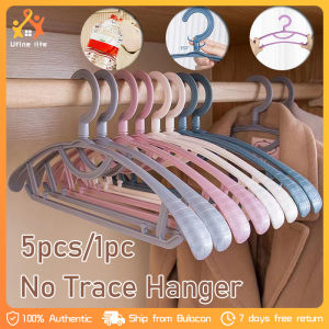 5pcs No Trace Wide Shoulder Hanger Non-slip No Trace Clothes Rack  Rotating Hanger Clothes Hanger