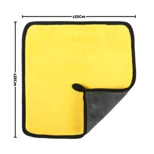 Kain lap Microfiber Motor Mobil Kuning 2 sisi Multifungsi 25x25 30x30 30x40 cm