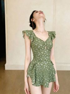 V.C.I | Vintage Floral Slimming Modest One-Piece Dress-Style Swimsuit