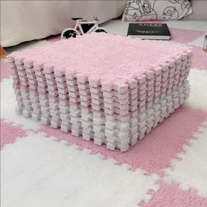 30x30cm Kids Plush Mat / Soft Plush EVA Assembled Floor Mat / Children Foam Mat / Baby Room Crawling Soft Pad / Bedroom Floor Playmat for Home Decor