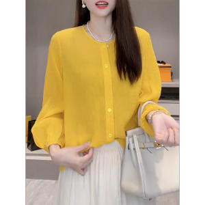 QINGNAER | Plain Color Minimalist Loose Fit Casual Slimming Blouse