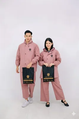 Jas Hujan Bahan Karet By Armor Pria Wanita Tebal Kuat Anti Rembes