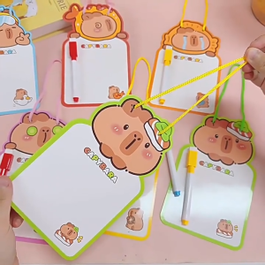 Reusable Mini Whiteboard for Writing & Drawing With Hanging String & Marker Pen for Kid