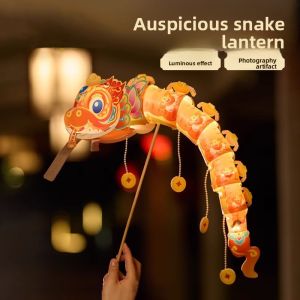 MONLEYTA | 2025 New Snake Year Lanterns DIY Handmade Shrimp Crab Lanterns Children Fish Lanterns Material Flower Lanterns Chinese New Year Decorations