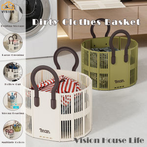Vision Folding Laundry Basket Foldable Laundry Hamper Portable Clothes Basket with Handle Bathroom Sundries Storage Basket Dirty Clothes Storage Rack