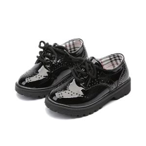 JIFANPAUL | Leather Shoes for Boys and Girls Soft Bottom Black British Style Spring Autumn