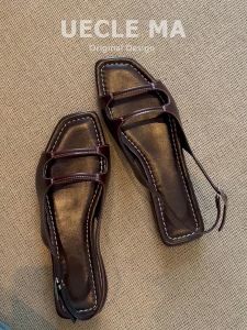 MASHUJIA | Genuine Leather Versatile Flat Sandals