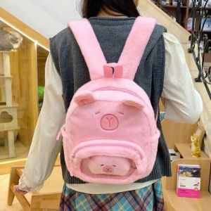 Balo lông thời trang balo hoạt hình capipara phối kính kèm phụ kiện size 28cm