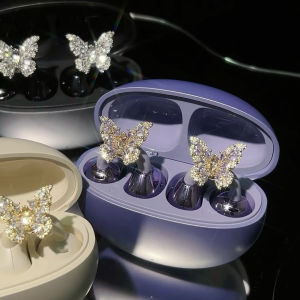 HuaQiangNorth Clip-On Bluetooth Earphones Gold Butterfly FreeClip2 Accessories Diamond Buckle Wireless Headsets Audio Equipment