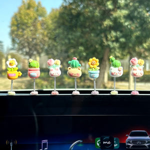 Cute Exotic Car Decorative Cactus Plant Large Orange Italy Automobile Small Flower Pot Decoration Car Interior Accessories