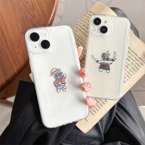 Creative Silicone Phone Case for iPhone 15 Transparent Anti-Fall Suitable for Apple 14/13 Promax 12/11 Couples Male Female 7/8 plus 6