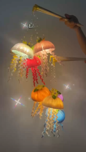 Đèn Lồng Trung Thu Kẽm Nhung Phát Sáng Lung Linh – Hình Sứa Đáng Yêu & Thỏ Ngọc DIY Sáng Tạo Cho Bé