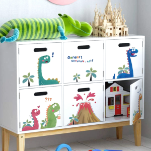 Decal giấy dán tường Đàn khủng long ngộ nghĩnh có keo sẵn-Trang trí phòng ngủ cho bé