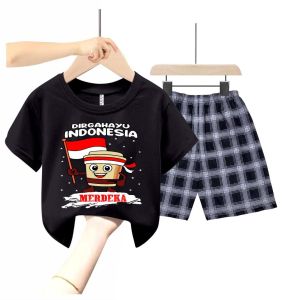 SETELAN ANAK 17 AGUSTUS CAPUCINO MERDEKA CELANA KOTAK