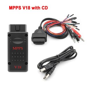 MPPS V18 Chip Tuning Interface Auto OBD2 ECU Tunning Flasher With Breakout Tricore Cable for EDC15 EDC16 EDC17