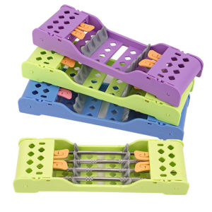 4 ช่องทันตกรรมกล่องฆ่าเชื้อฆ่าเชื้อถาดผู้ถือ Rack เรซินคอมโพสิตบรรจุ Spatulas ฟื้นฟูชุดวาง Rack