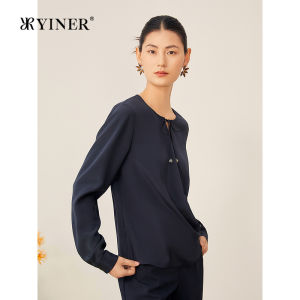 Autumn French Crepe Texture Silk Womens Top
