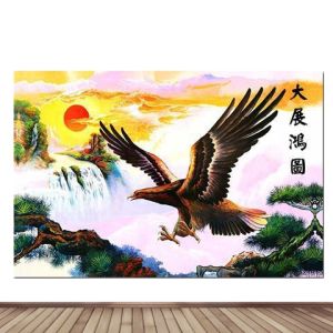 Eagle Decorative Painting Bald Eagle Spread Wings Wall Art Office Company Great Wall Chinese Style Large Oil Painting Modern Simple