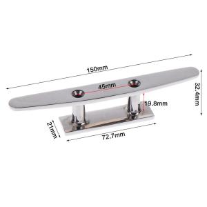 【M】1Pc 4" 5" 6" Combo Mooring Cleat 2 Hole 316 Stainless Steel Polished Boat Cleats For Marine Boat Deck Rope Tie Yacht Hardware