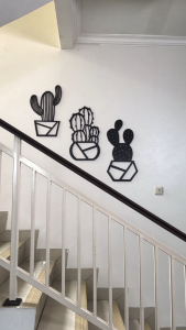 Pajangan Dinding Kayu Motif Kaktus Pajangan Dinding Rumah Minimalis