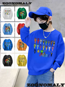 Warm Fleece Lined Childrens Hoodie Cartoon Long Sleeve Winter Style Kids Fashionable Thermal Top Polyester Cotton Blend