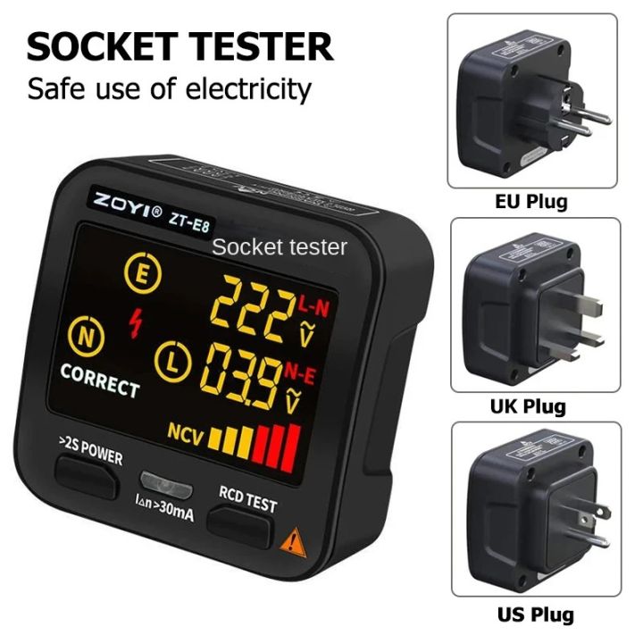 Socket Tester With Voltage Display, GFCI Outlet Tester 48-2 – Direct