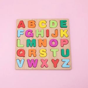 Mainan puzzle kayu edukasi anak jigsaw puzzle anak motif huruf & nomor