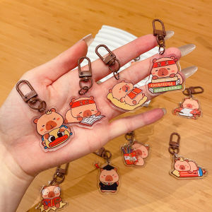 Cute Capybara Acrylic Keychain School Bag Pen Bag Decorative Accessories Small Gifts Creative Festival Supplies