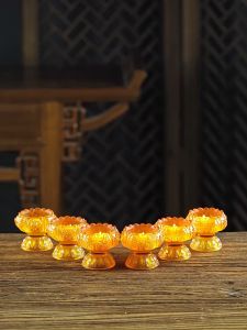 Đế nến lưu ly phong thủy cốc đựng nến bát cát tường phụ kiện thờ cúng