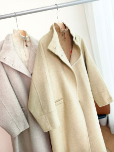 Wool Double Face Coat Long Silhouette Tapered