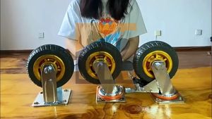 1PC Universal Wheel Silent Solid Rubber Wheel 3/5/8 Inch Brake Flat Trolley Heavy Duty Casters