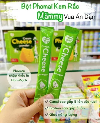 (Gói nhỏ 3g) Bột Phô mai tách muối Mămmy béo ngậy thơm ngon giàu canxi cho bé ăn dặm 6m